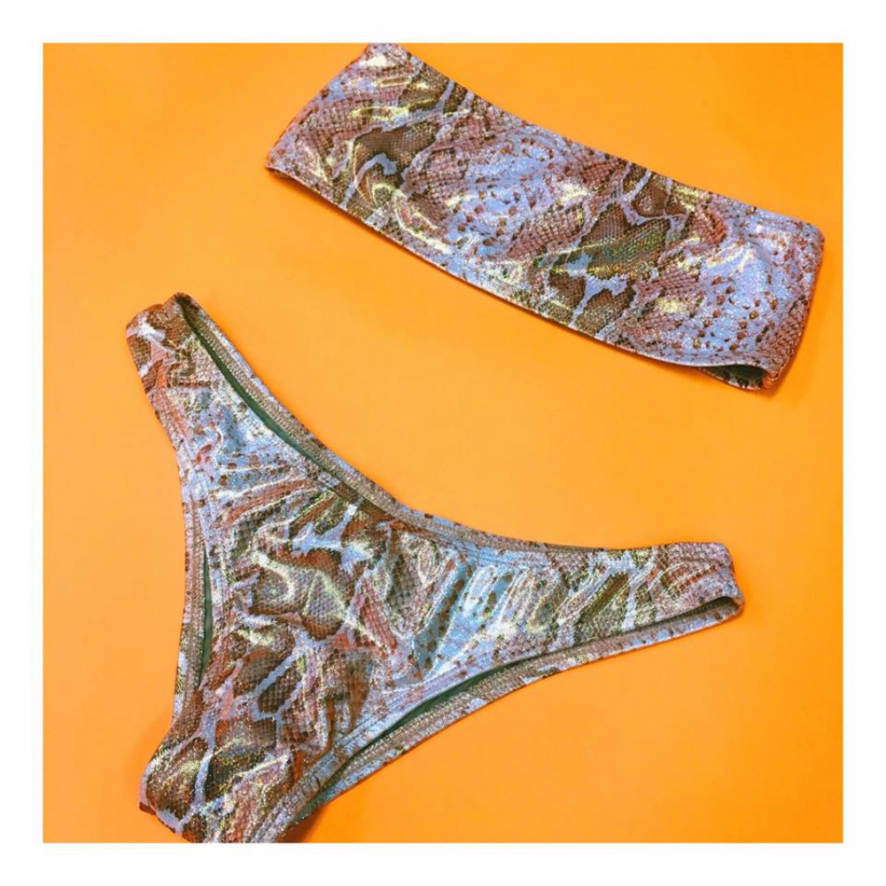 FINAL PRICE - NWT Snake Skin Hi Leg Cheeky Bottoms